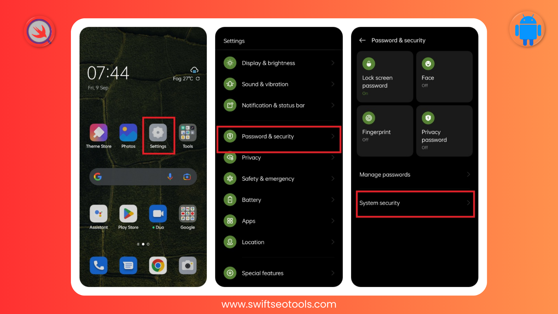 androind screen pinning